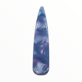 Long Teardrop Acrylic Resin Gem – Blue Purple Marble (12x55mm, Sold in Pairs)